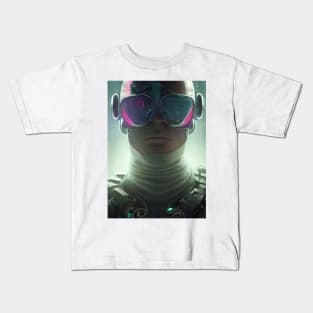 Portrait of a futuristic man with glasses. Kids T-Shirt